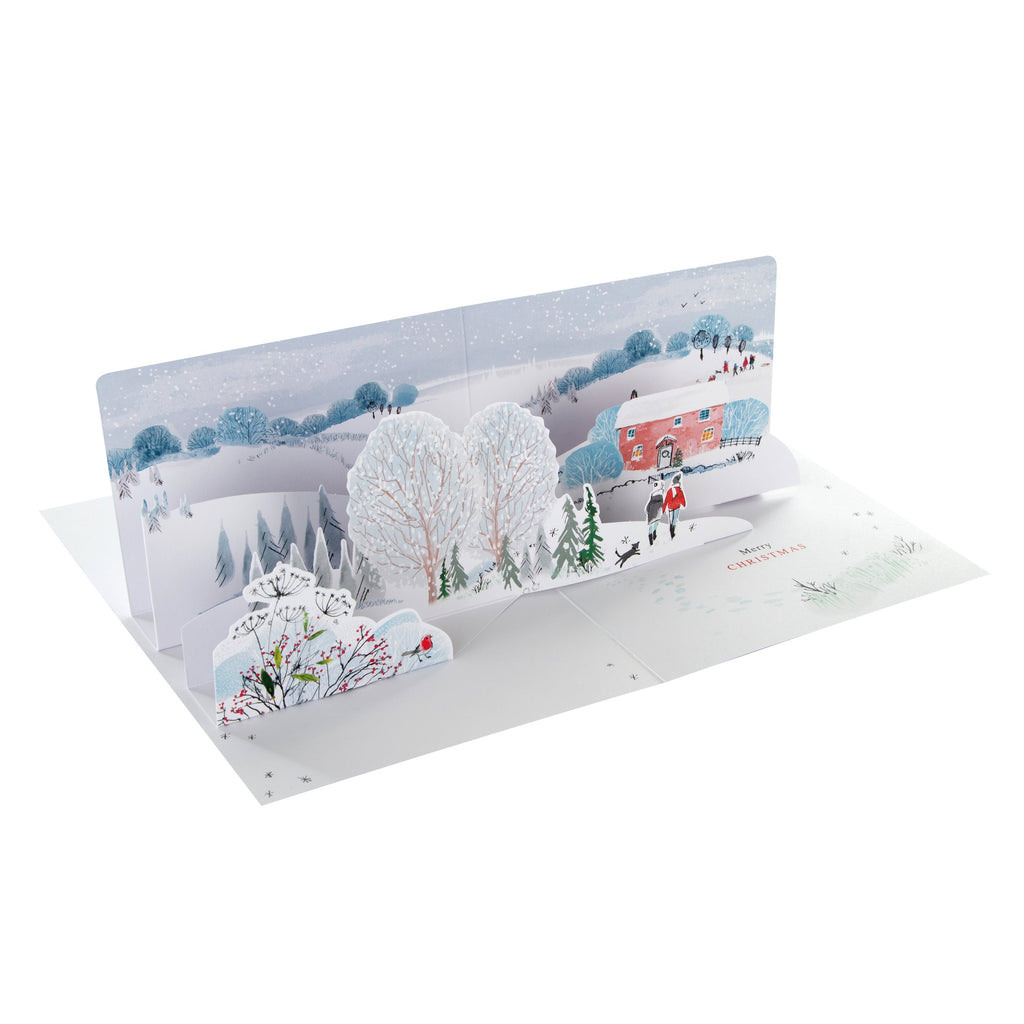 Christmas Card for Mum - Classic Winter Scene 3D Design