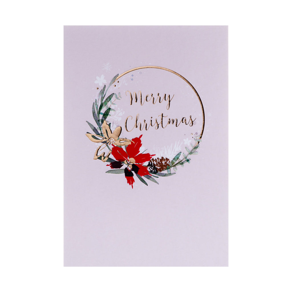 Traditional Christmas Card - Classic, Elegant Wreathl Design