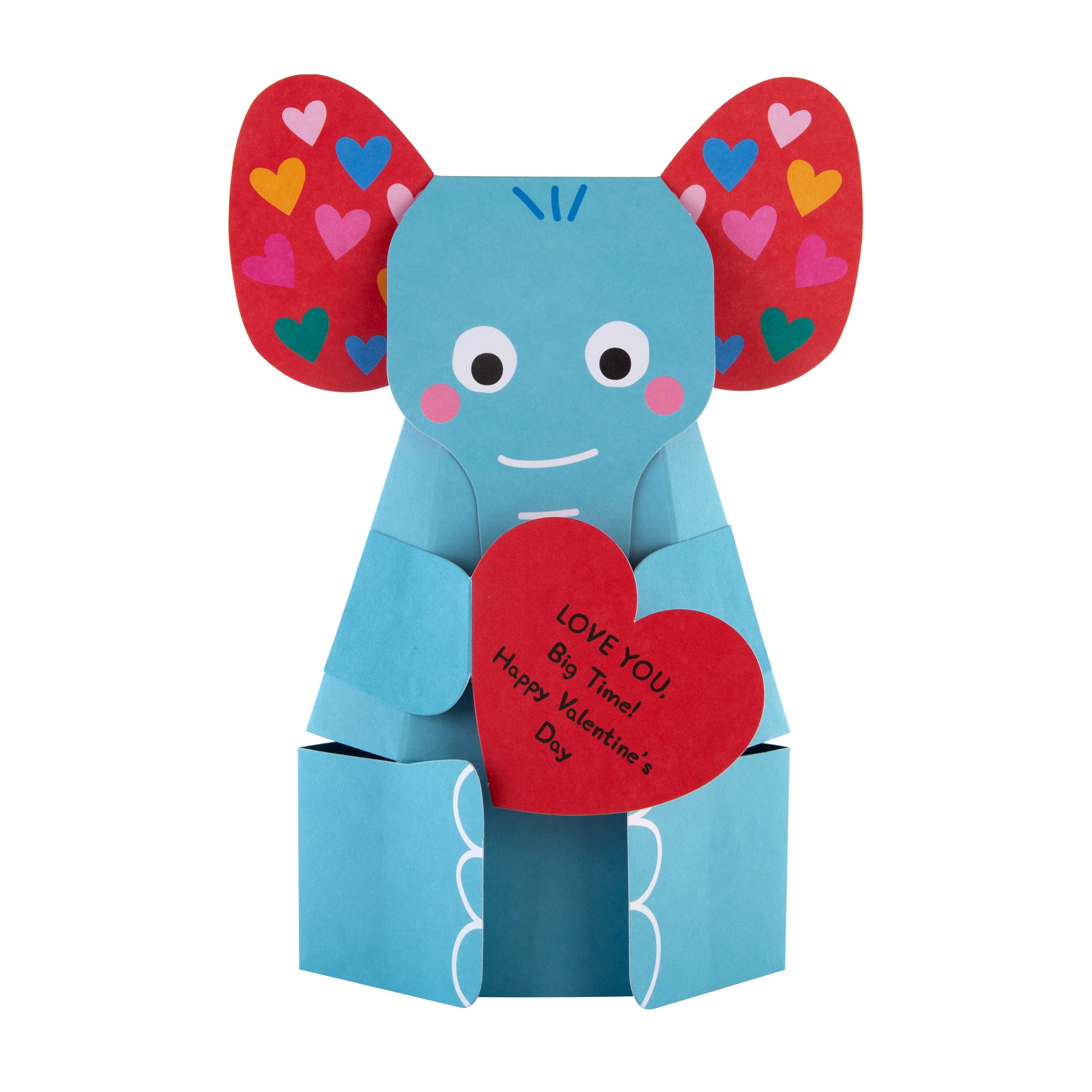 3D Valentines Day Card One I Love Cute Elephant Design