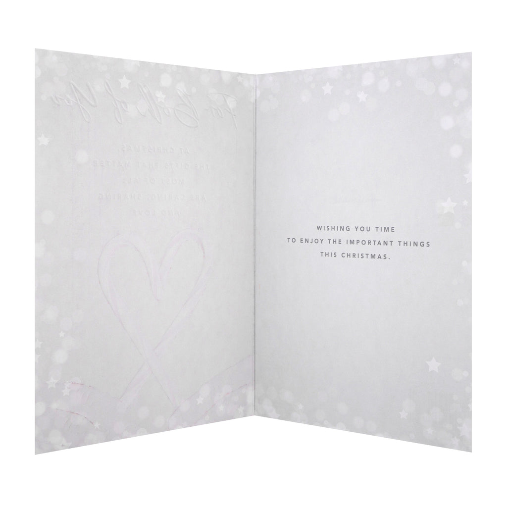 Christmas Card for Both of You - Romantic Candy Cane Heart Design with Red Foil