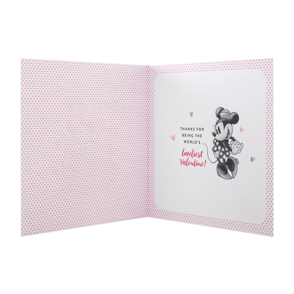 Valentine's Card for Wife - Cute Disney Mickey and Minnie Mouse Design with Red Foil