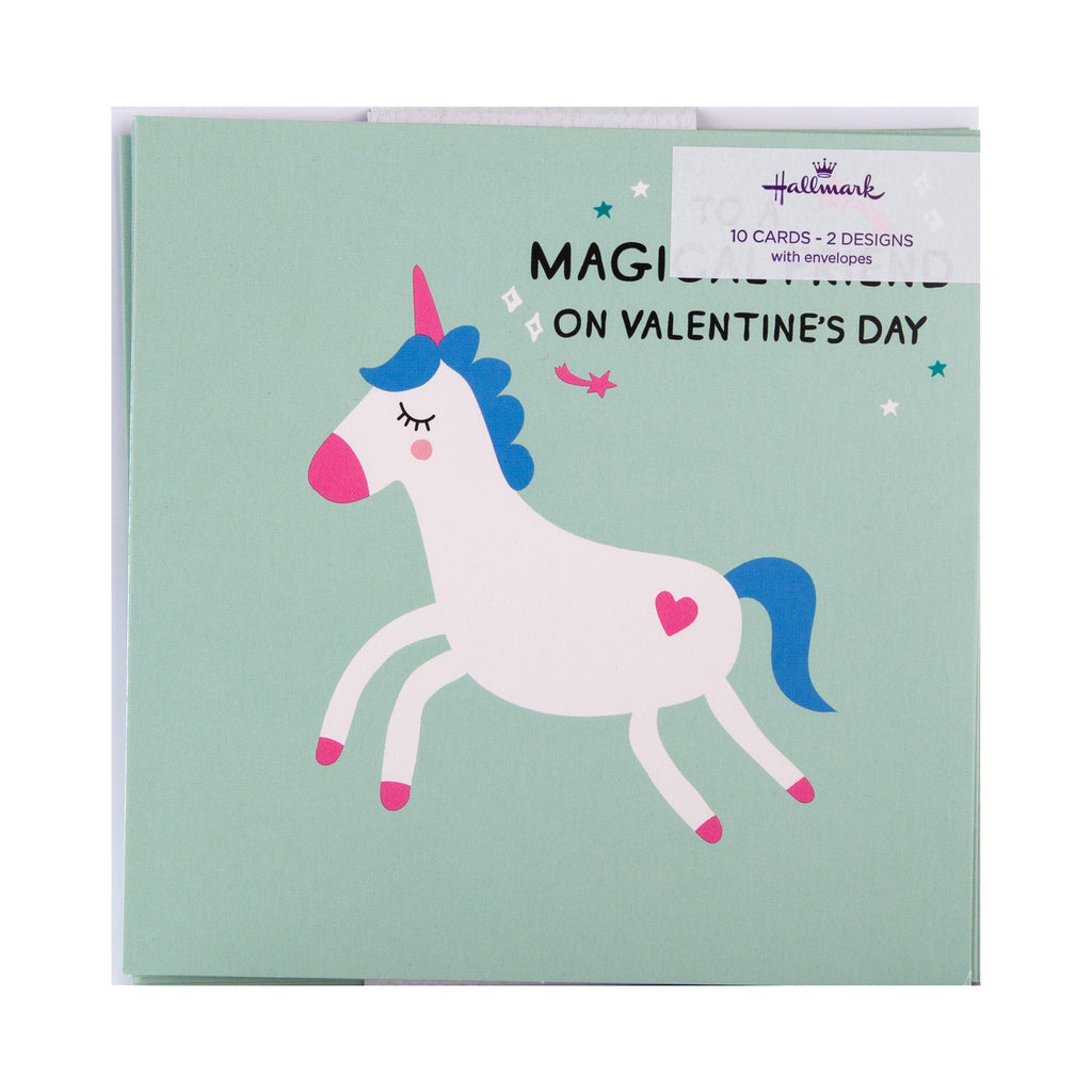 Valentine's Day Cards for Friends - Pack of 10 Cards in 2 Colourful Designs
