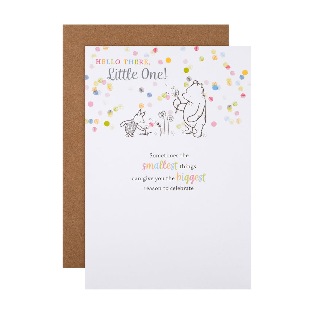 New Baby Congratulations Card - Cute Winnie-the-Pooh Design