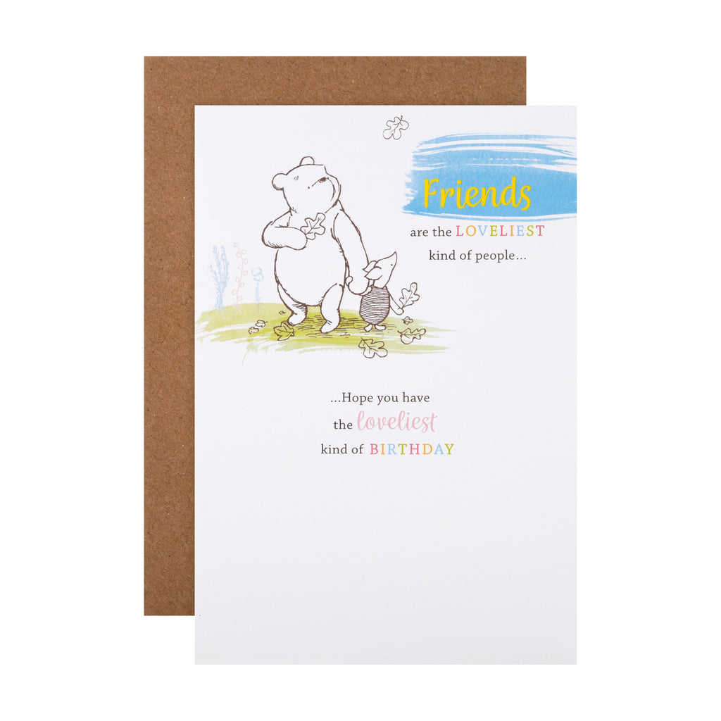 Birthday Card for Friend - Cute Winnie-the-Pooh Design