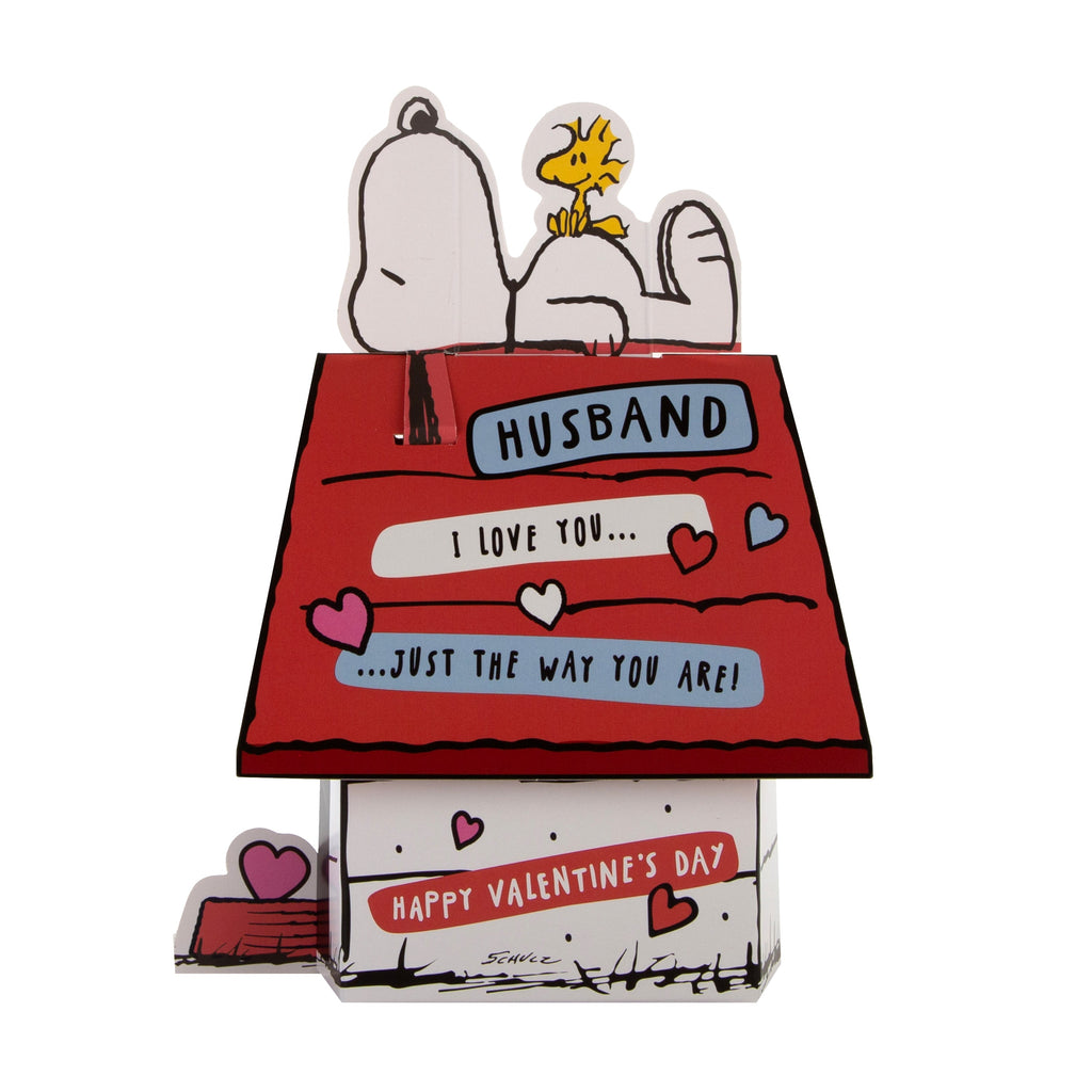3D Valentine's Day Card for Husband - Fun Peanuts Snoopy's Dog House Design