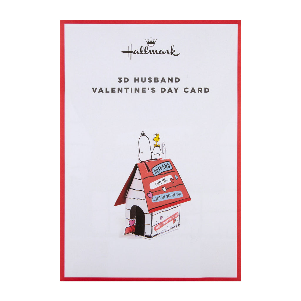 3D Valentine's Day Card for Husband - Fun Peanuts Snoopy's Dog House Design