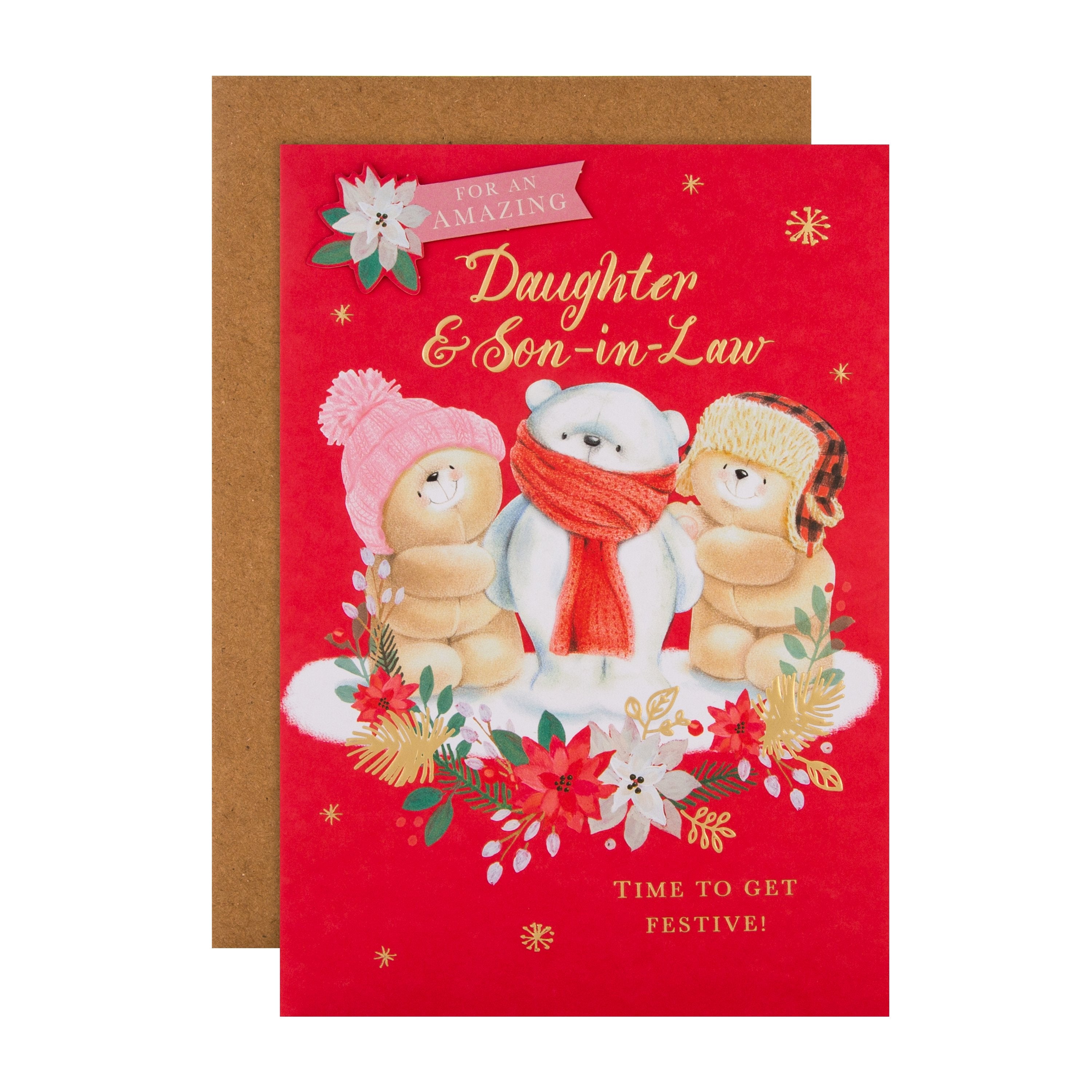 Christmas Card Daughter Son Law Cute Forever Friends Design