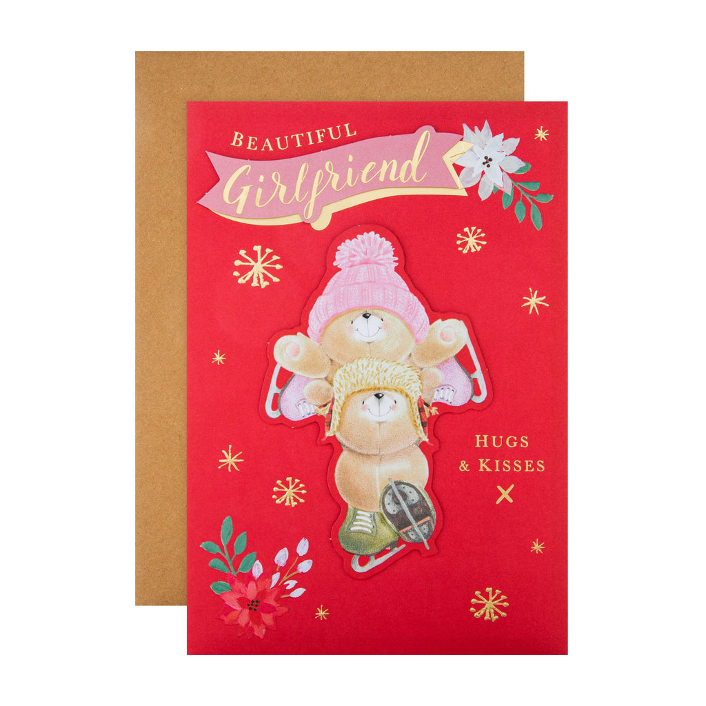 Christmas Card for Girlfriend  - Cute Forever Friends Design