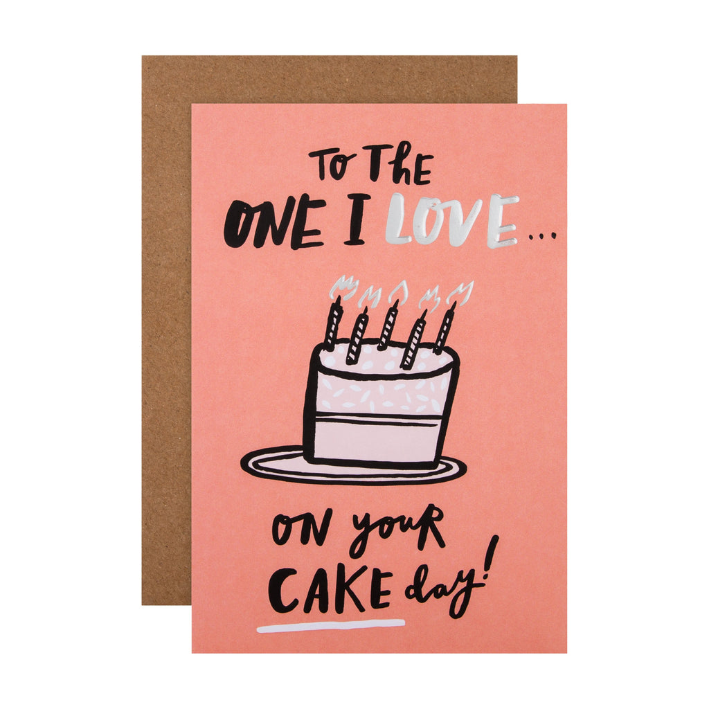 Birthday Card for The One I Love -  Jordan Wray, Spotted Collection Cake  Design