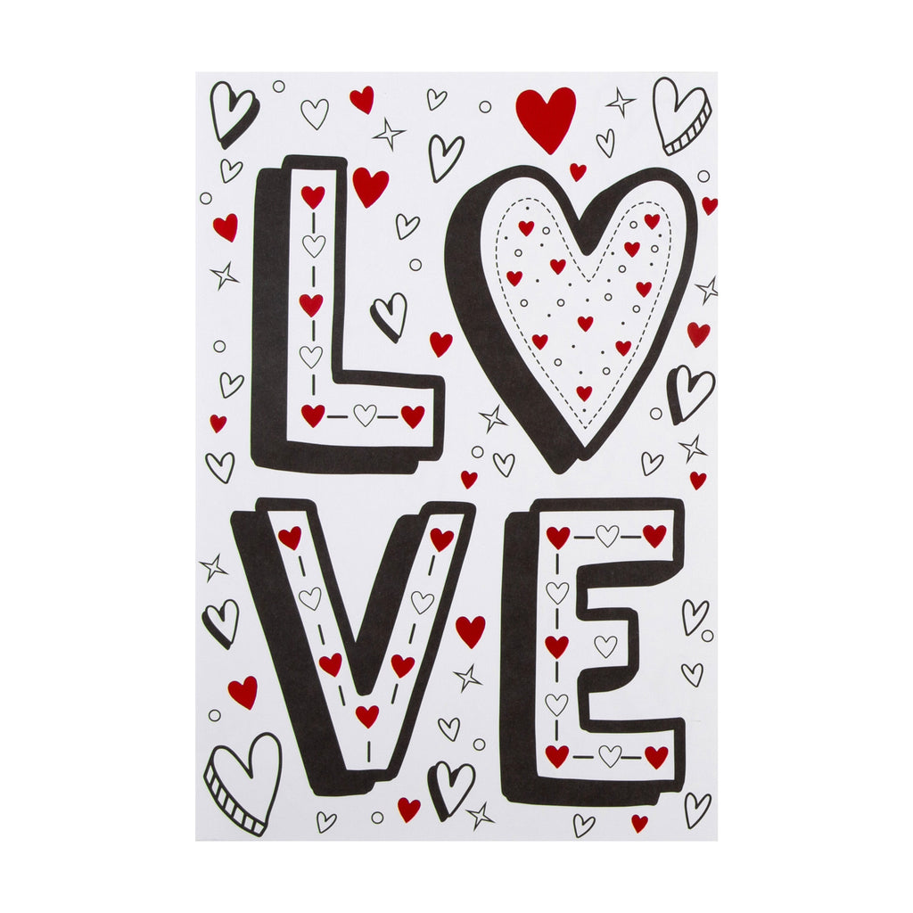 Kids Valentine's Day Card - Fun Crayola Colour In Design with Red Foil
