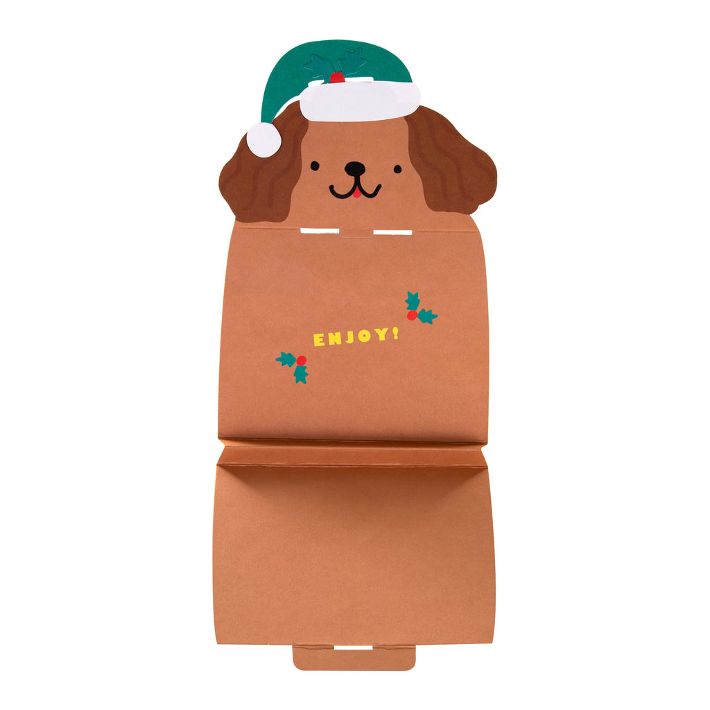 General Christmas Card - Cute Die Cut Festive Dog Design