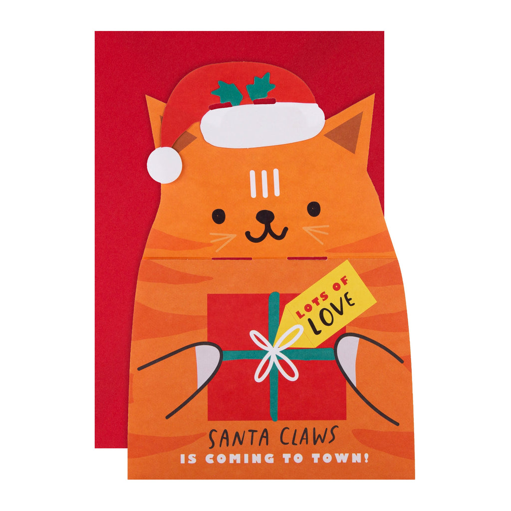 General Christmas Card - Cute Die Cute Cat Design
