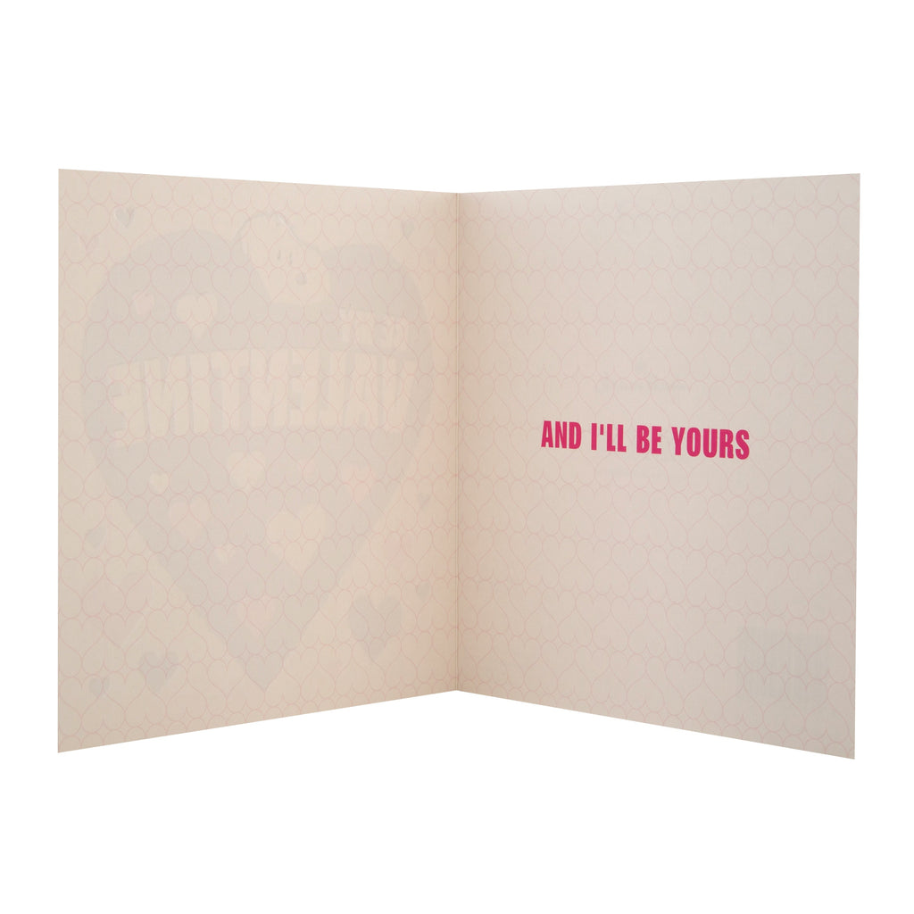 General Valentine's Day Card - Cute Peanuts Love Heart Design with Pink Foil