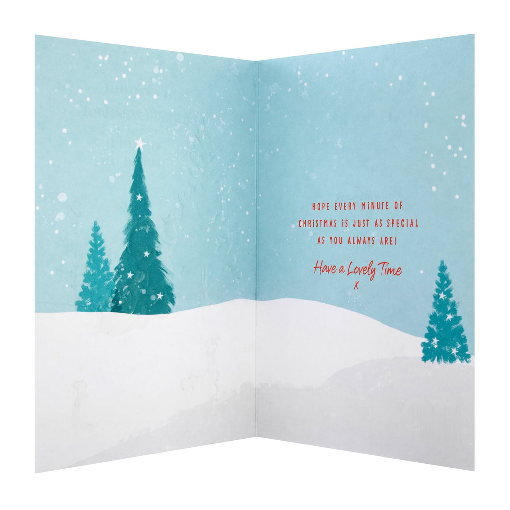 Christmas Card for Great Grandma - Cute star on Tree Forever Friends Design with Gold Foil