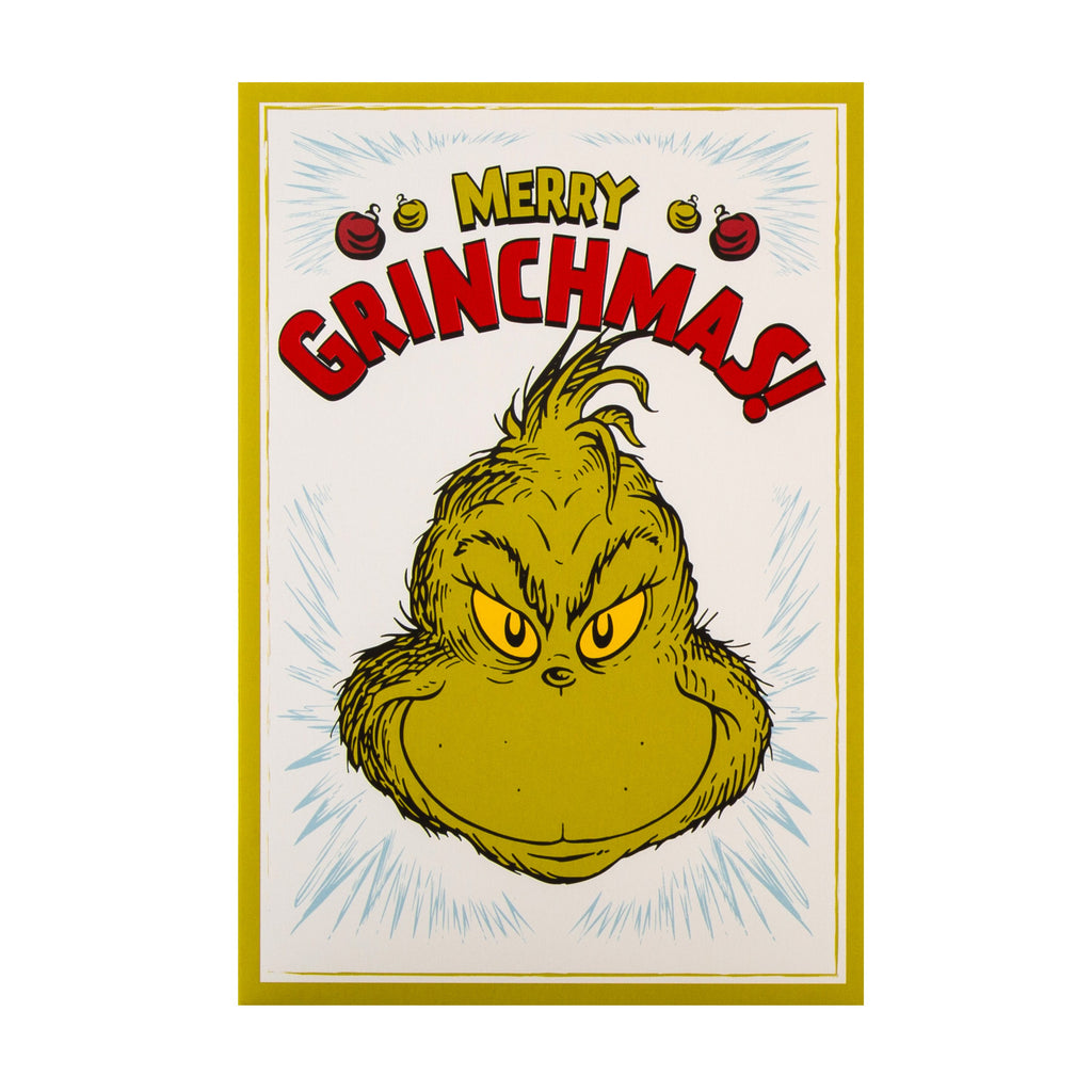 Funny Christmas Card - The Grinch™ Dr. Seuss™ Merry Grinchmas design with Red Foil