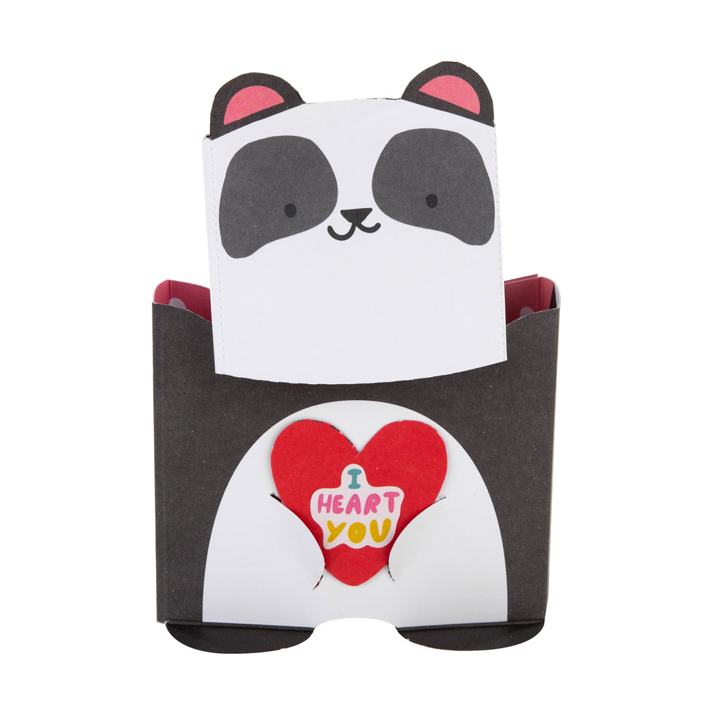 3D Valentine's Day Card for Kids - Personalisable Panda Design with Stickers