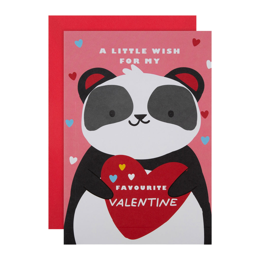 3D Valentine's Day Card for Kids - Personalisable Panda Design with Stickers
