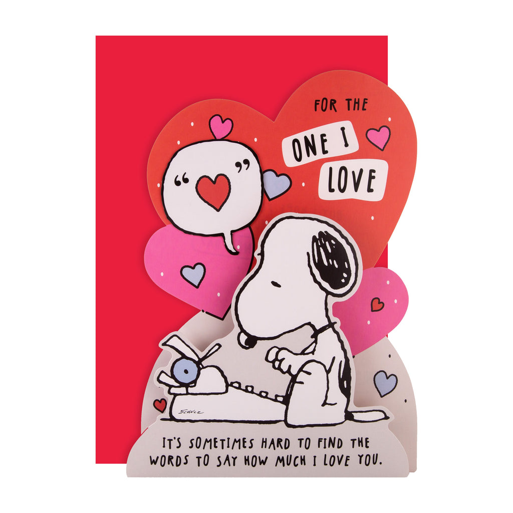 Peanuts 3D Valentine Card for The One You Love - Cute Design with Die Cut Details