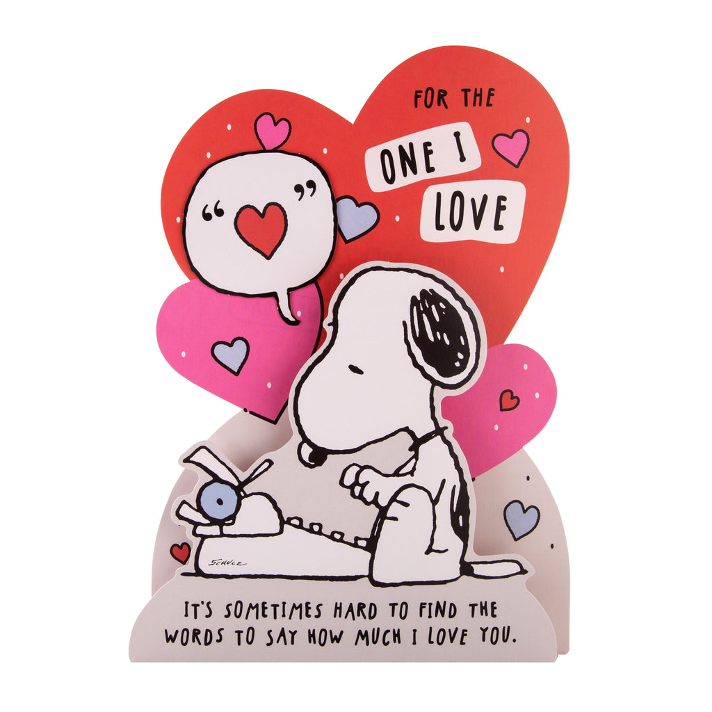 Peanuts 3D Valentine Card for The One You Love - Cute Design with Die Cut Details