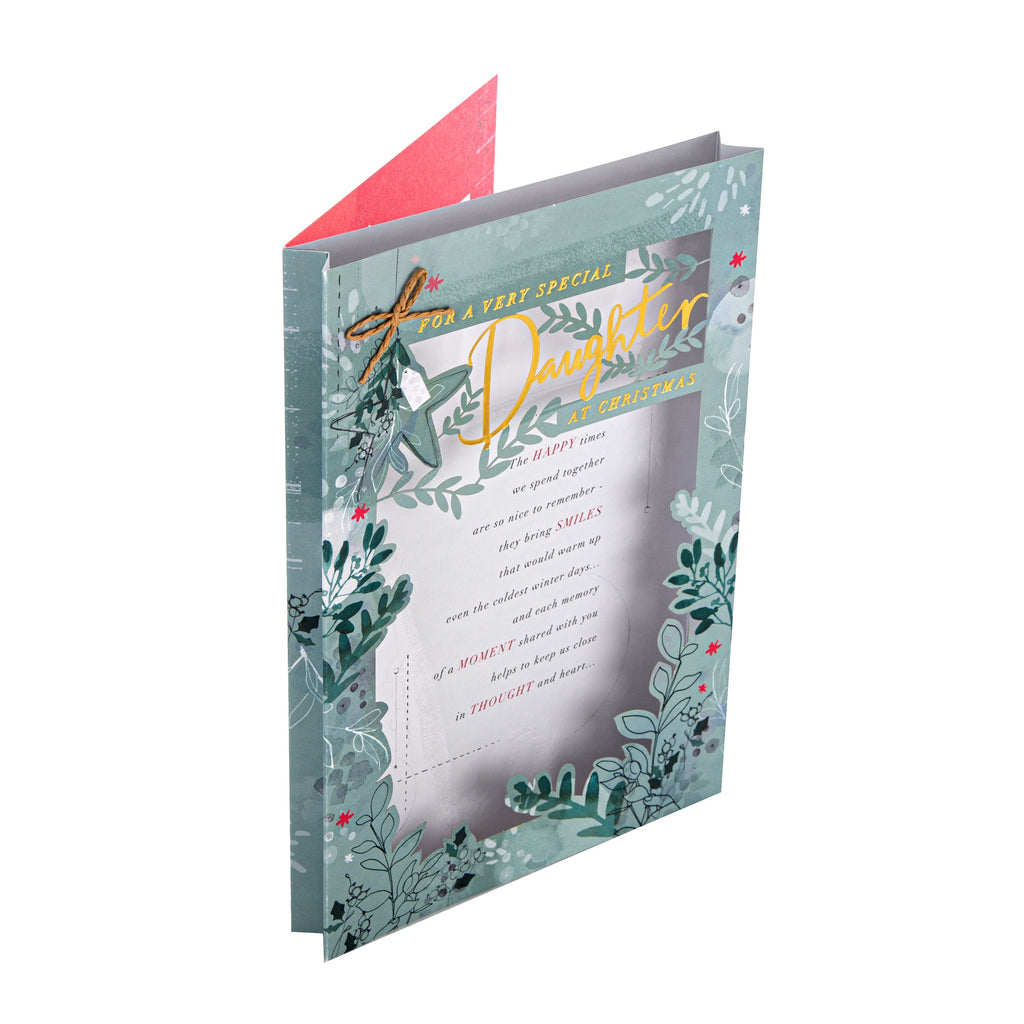 Christmas Card for Daughter - Die-cut 3D Effect Design with Heartfelt Message
