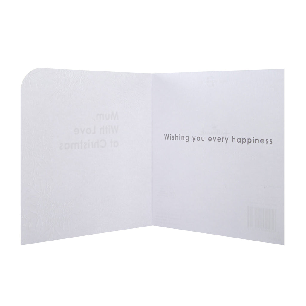 Braille Christmas Card for Mum - Contemporary Embossed Design with Silver Foil