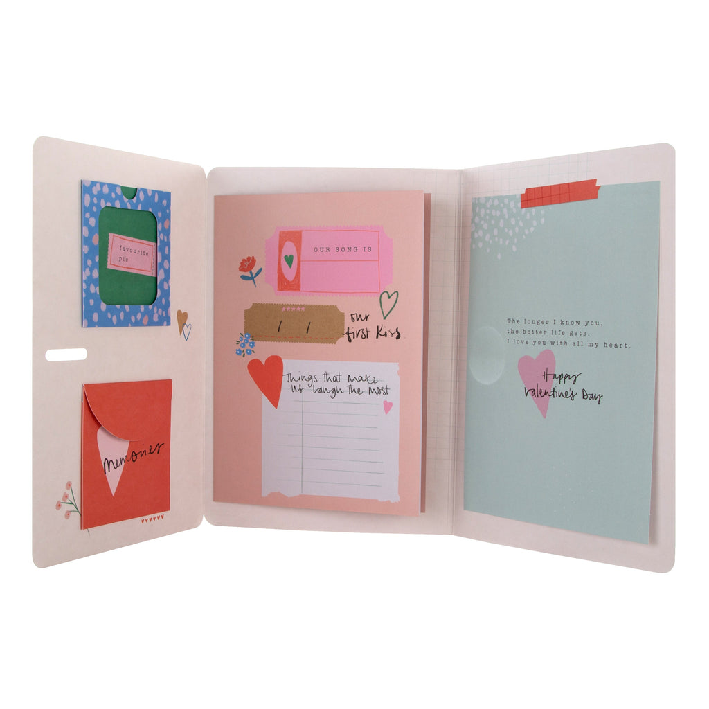 General Valentine's Day Card - Creative Memory Journal Tri Fold Design with Photo Journal