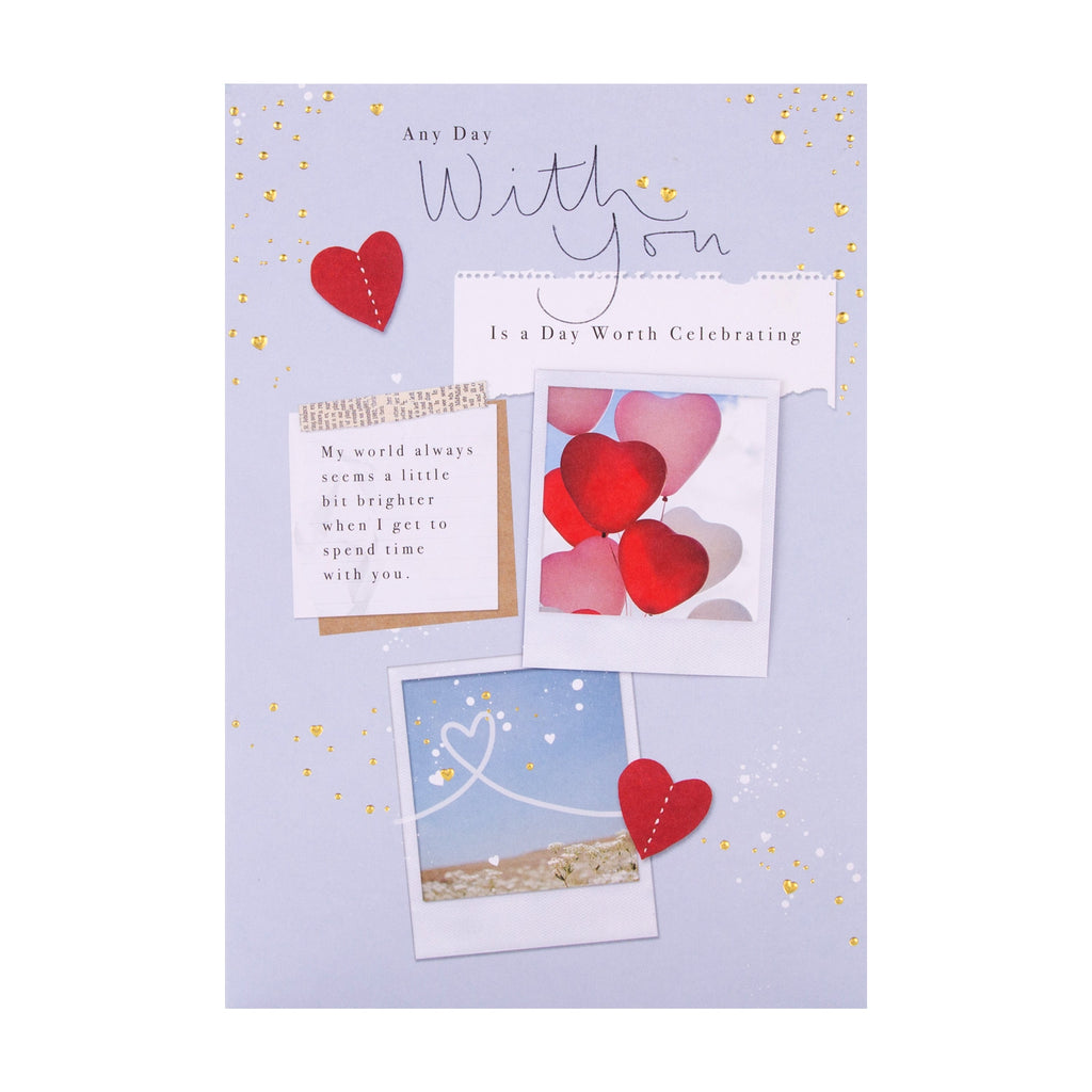 General Valentine's Day Card - Classic Love Photo Design with 3D Add On and Gold Foil