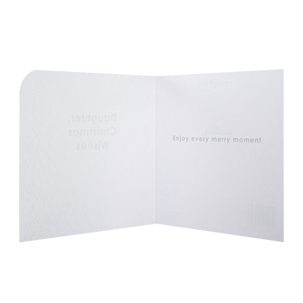 Braille Christmas Card for Daughter - Contemporary Embossed Design with Silver Foil