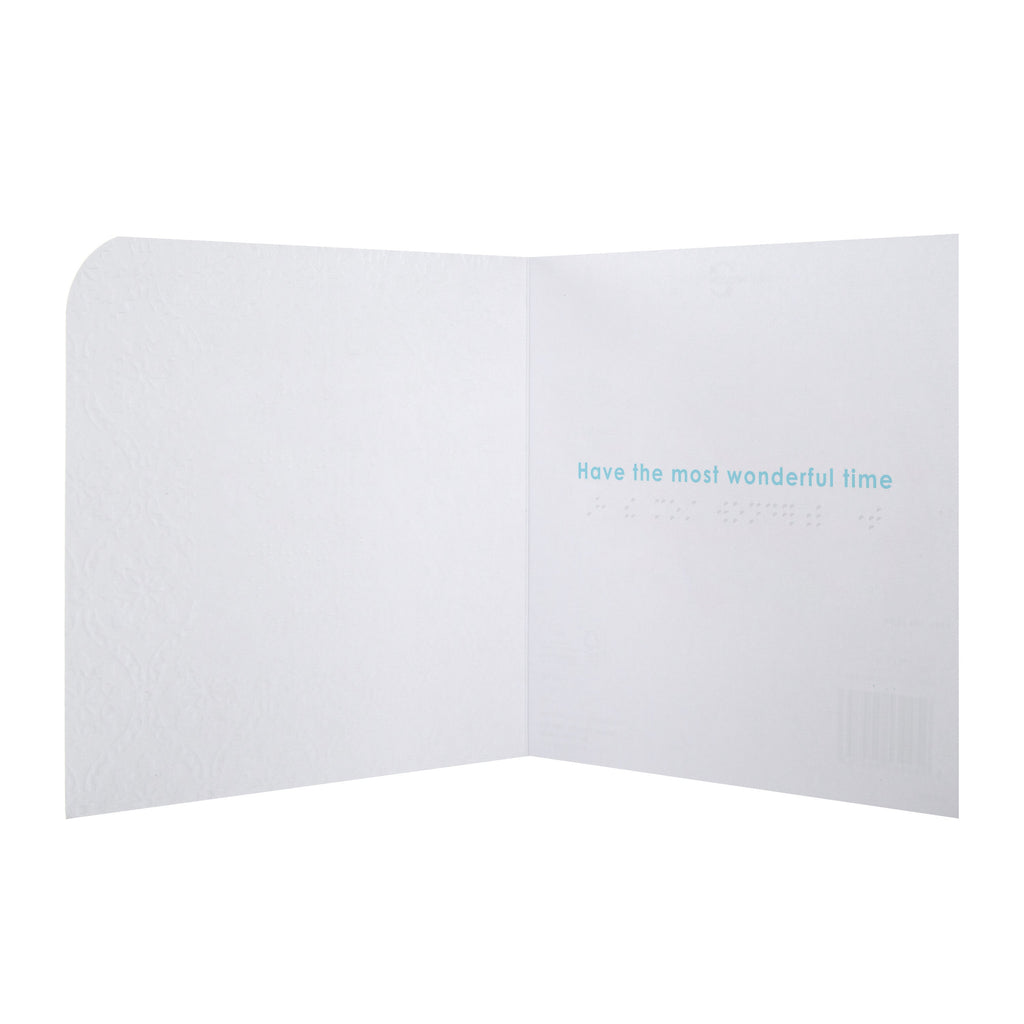 Braille Christmas Card for Both of You - Contemporary Embossed Design with Silver Foil