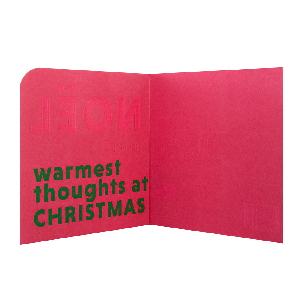 Braille General Christmas Card - Contemporary Embossed Design