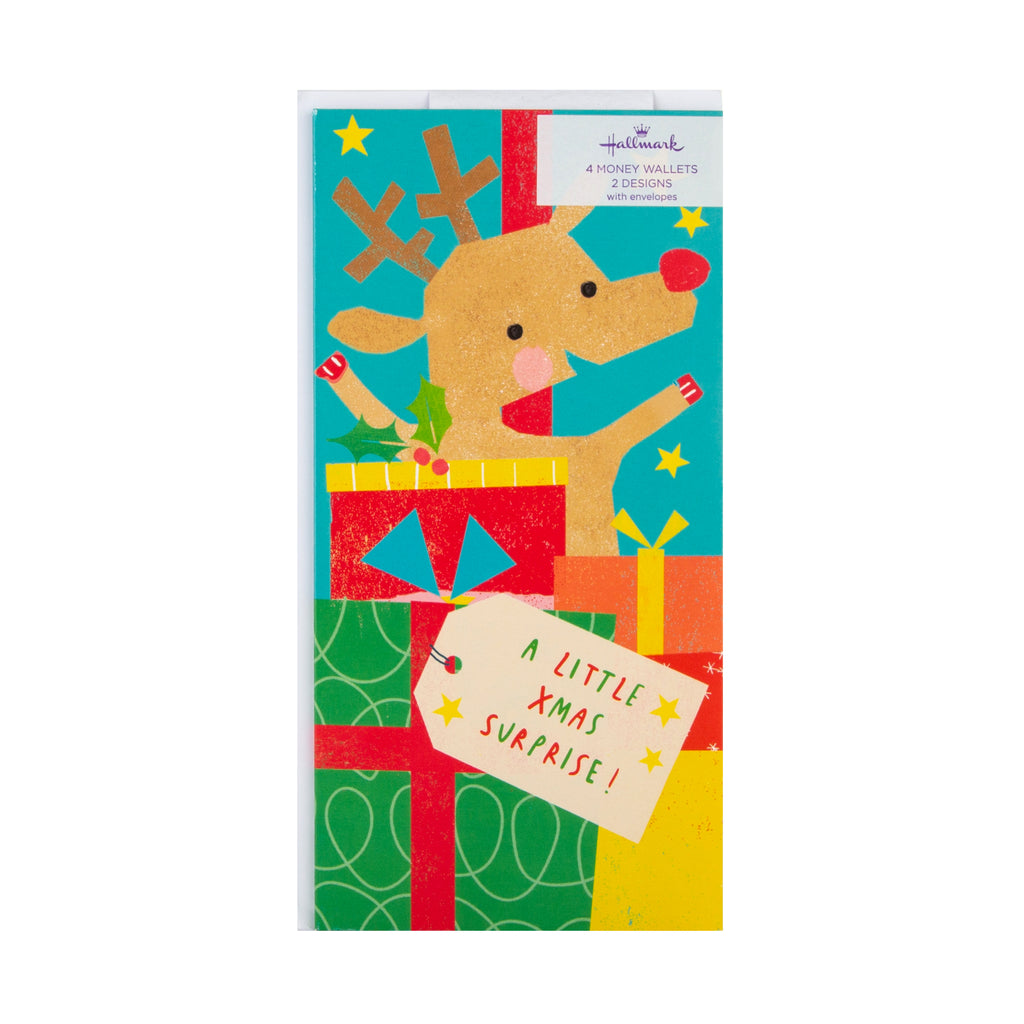 Christmas Money Wallet Pack - 4 Cards in 2 Fun Kids' Designs