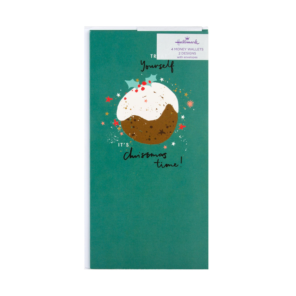 Christmas Money Wallet Pack - 4 Cards in 2 Classic Festive Designs
