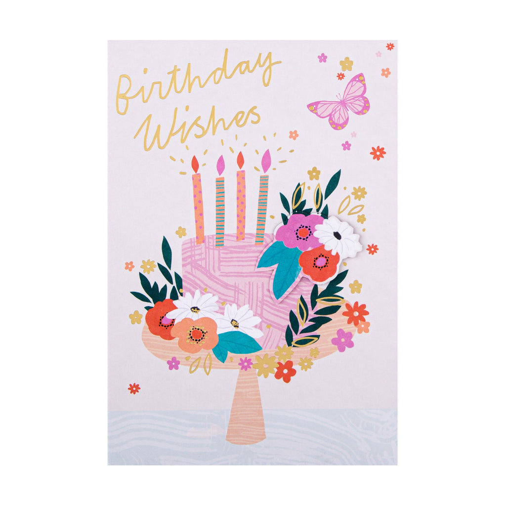 Birthday Card - Contemporary Illustrated Cake Design