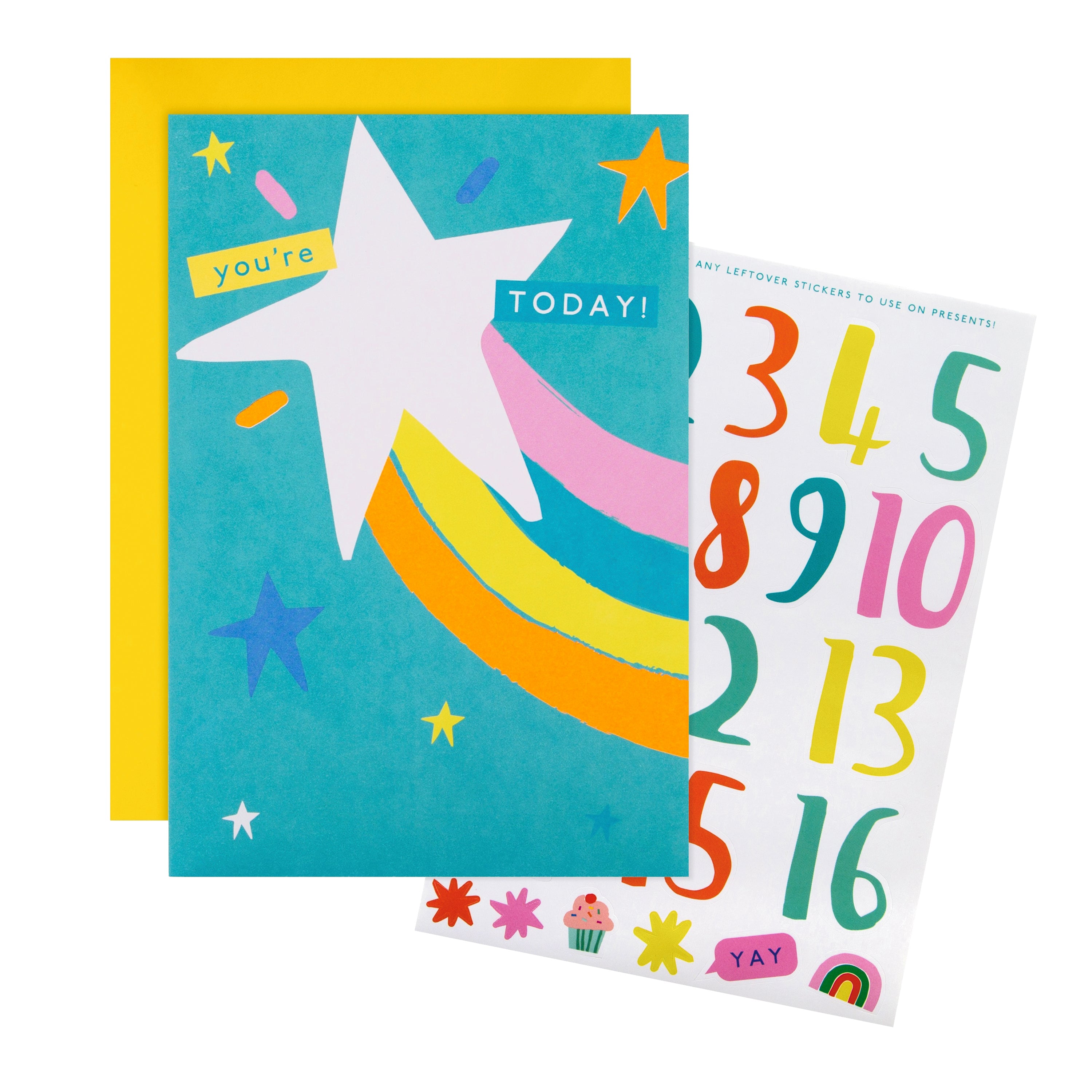 Birthday Card Star Design Customisable Sticker Sheet