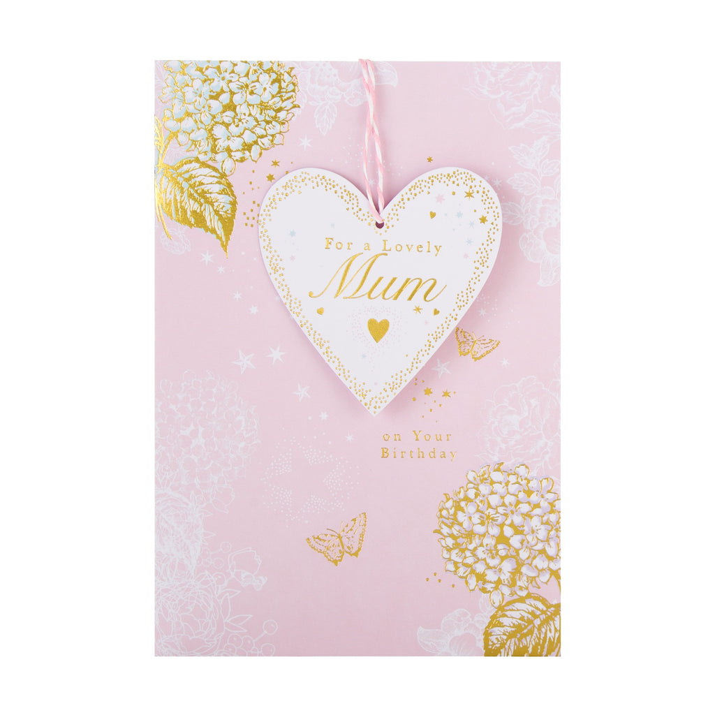 Birthday card for Mum - Classic Floral Design with Gold Foil