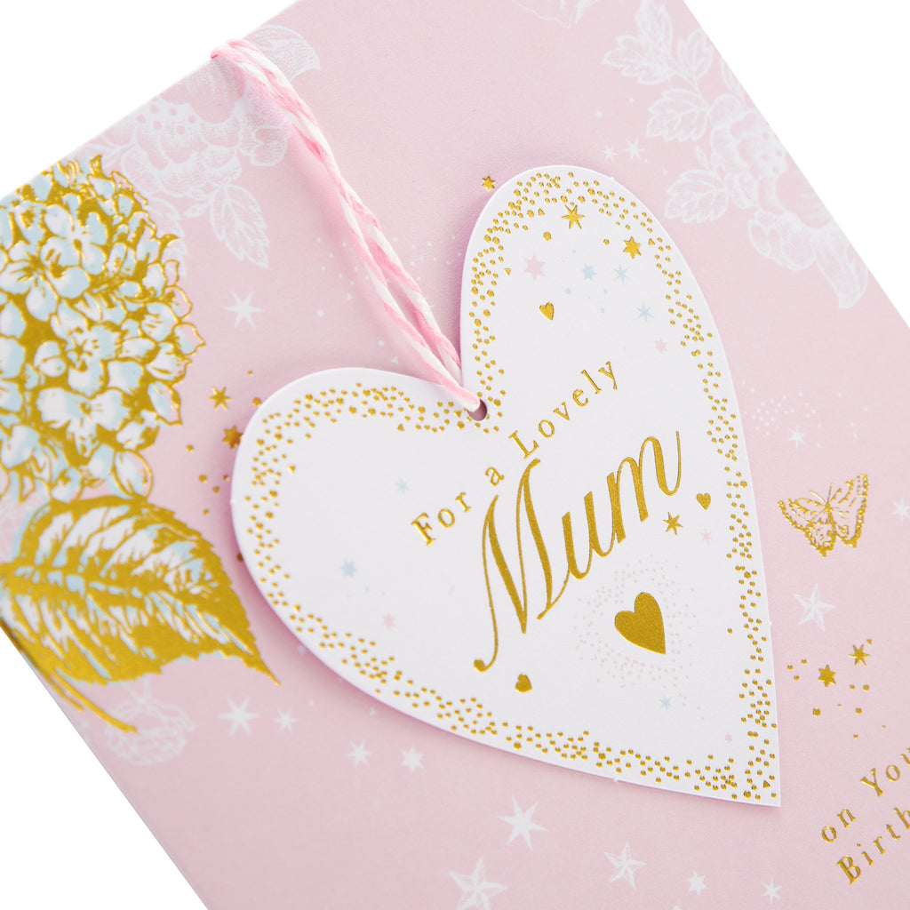 Birthday card for Mum - Classic Floral Design with Gold Foil