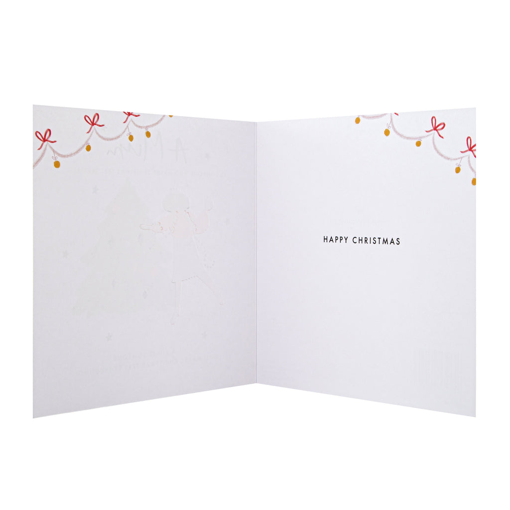 Christmas Card for Mum - Funny Contemporary Design with Gold Foil