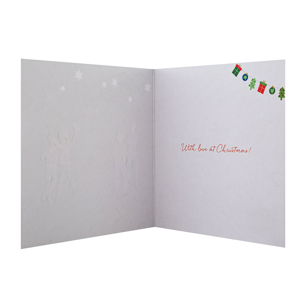 Christmas Card for Son - Happy Friends Design with Red Foil