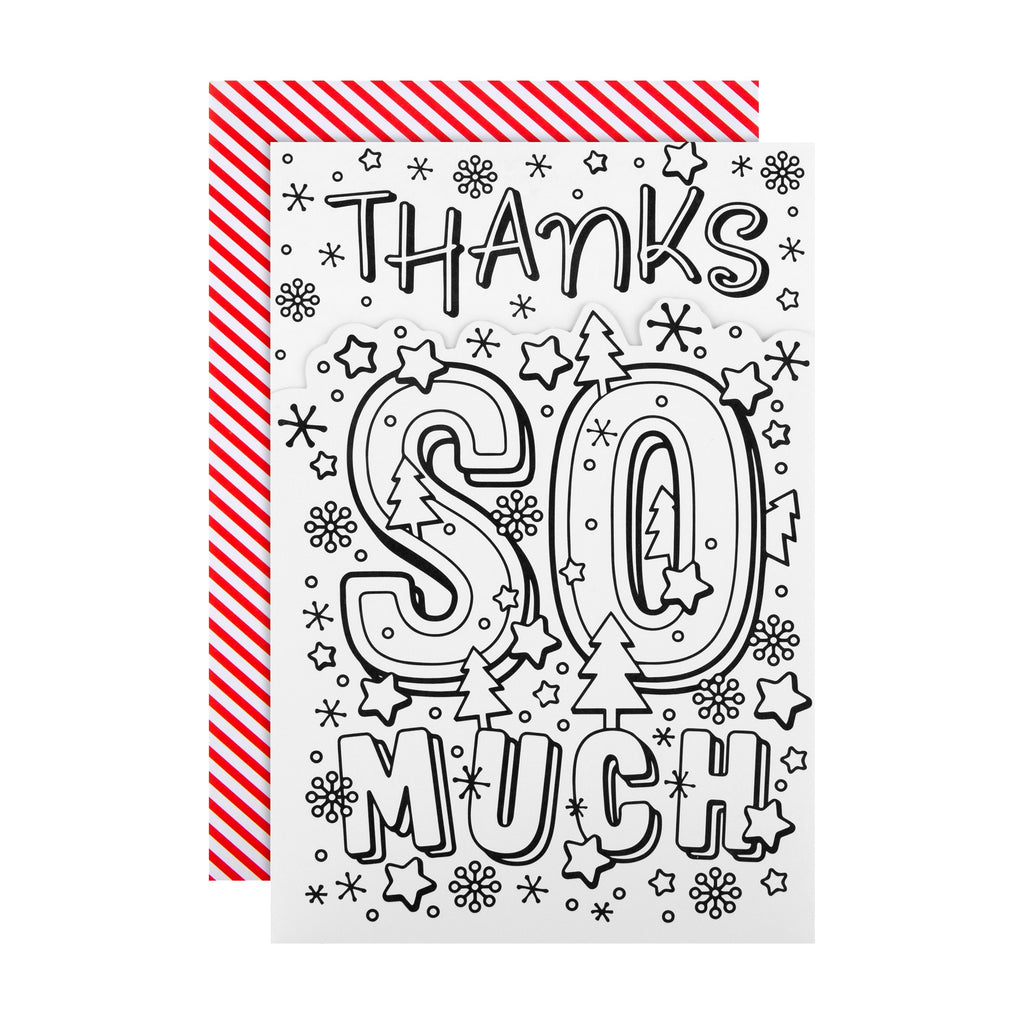 Christmas Card for Kids - Festive Crayola™ Colour In Thank You Design