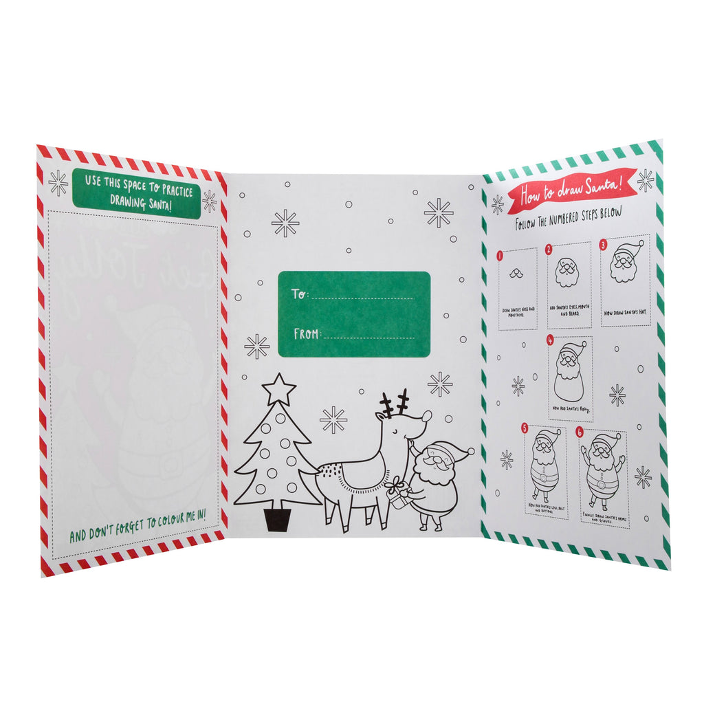 Christmas Card for Kids - Creative Crayola™ Colour In and Draw Santa Card