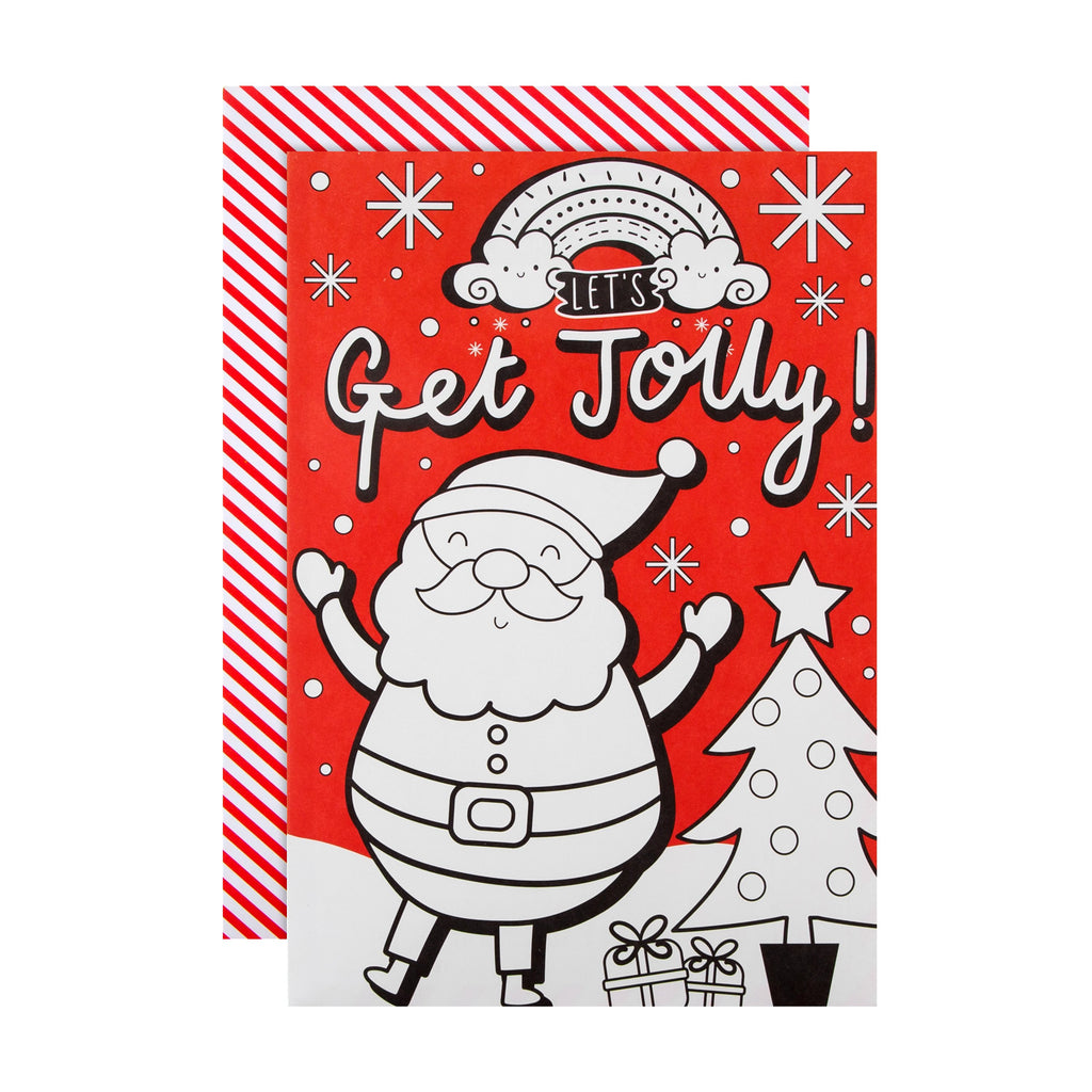 Christmas Card for Kids - Creative Crayola™ Colour In and Draw Santa Card