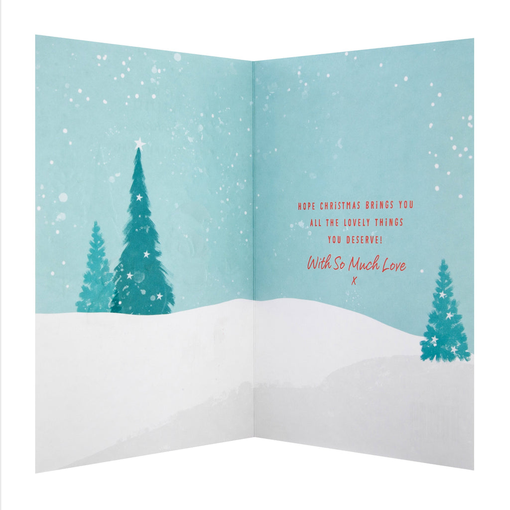 Christmas Card for Nannie - Cute Snowball Winter Forever Friends Design with Gold Foil