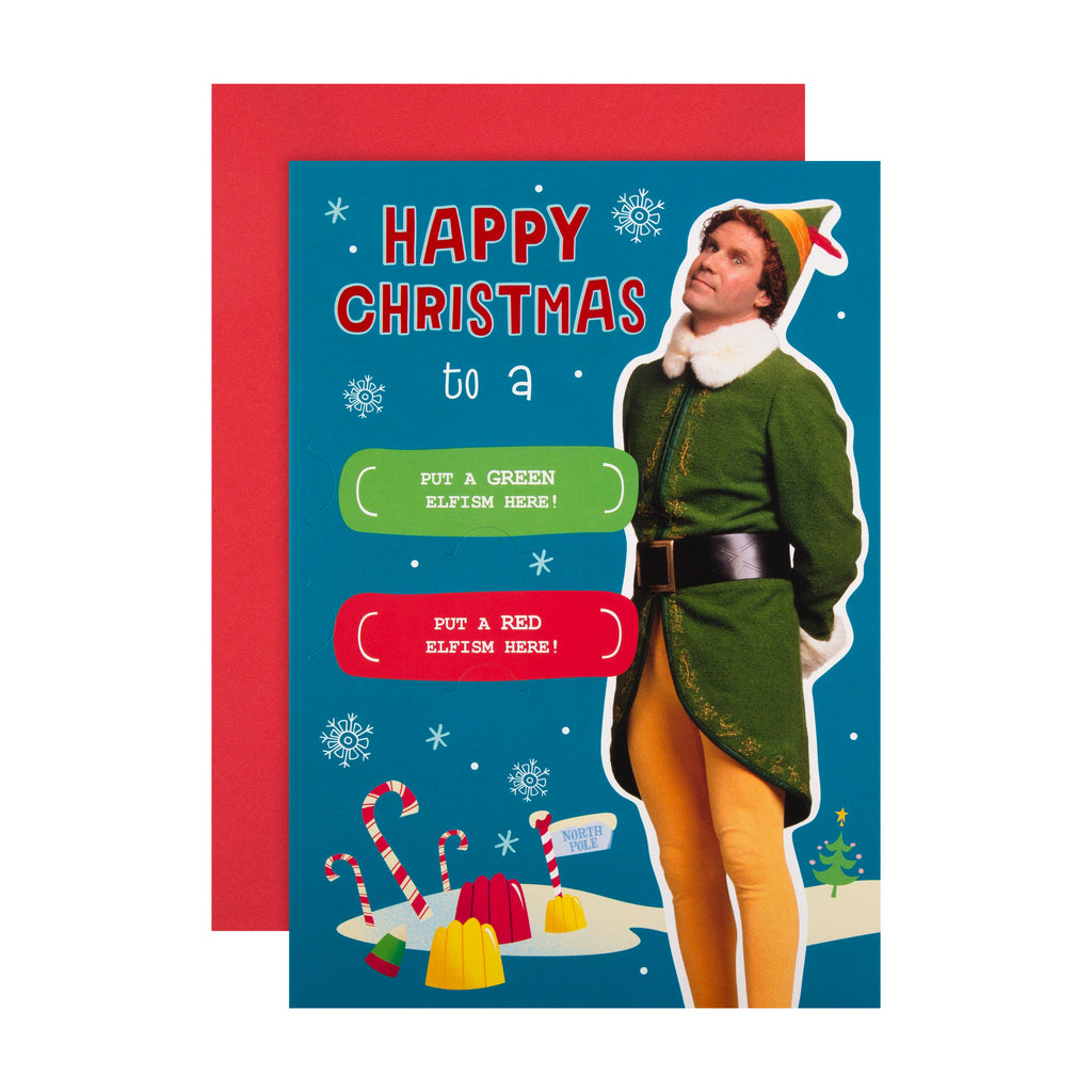 Personalisable Christmas Card from Hallmark - Fun Warner Bros Elf Design