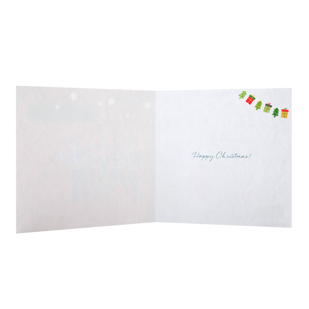 Christmas Card for Friend - Festive Party Design with 3D Add On and Silver Foil