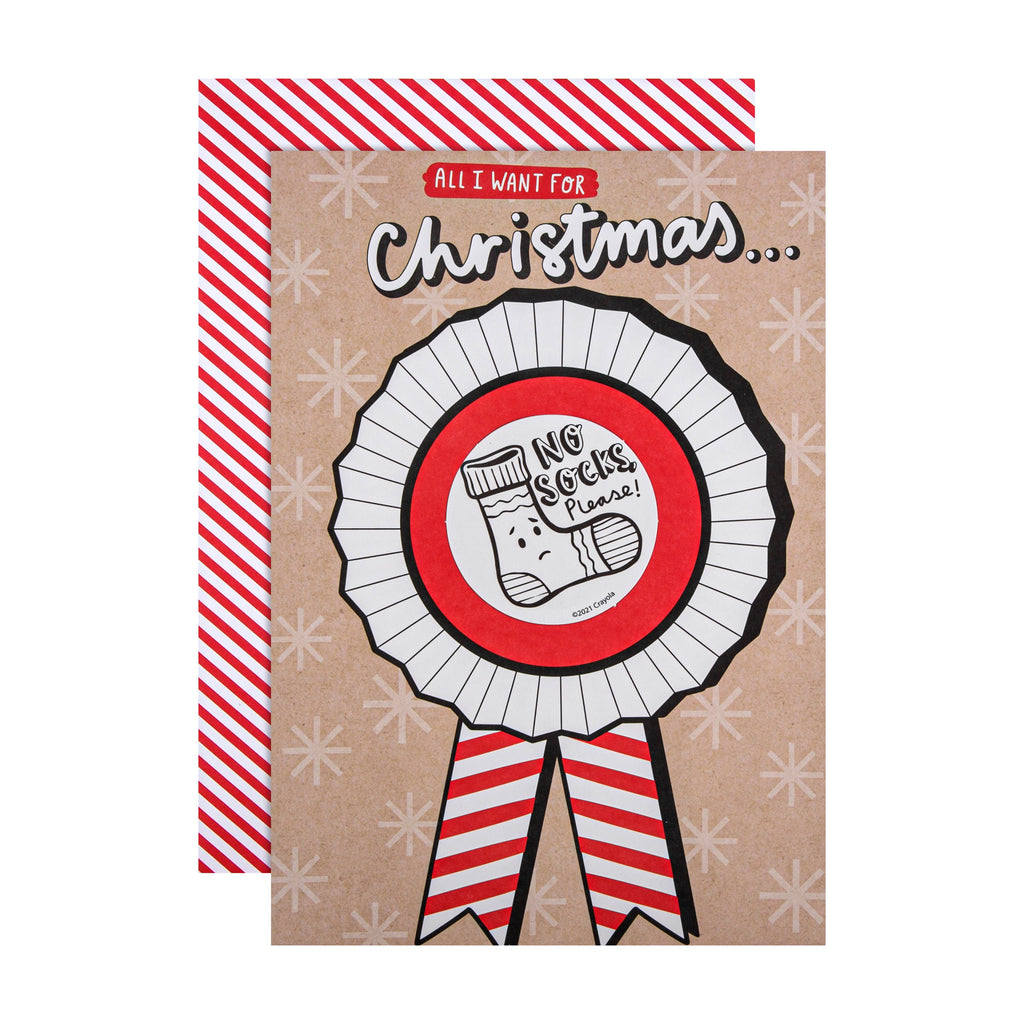 Personalisable Christmas Card from Hallmark - Crayola Colour Me In Rosette Design