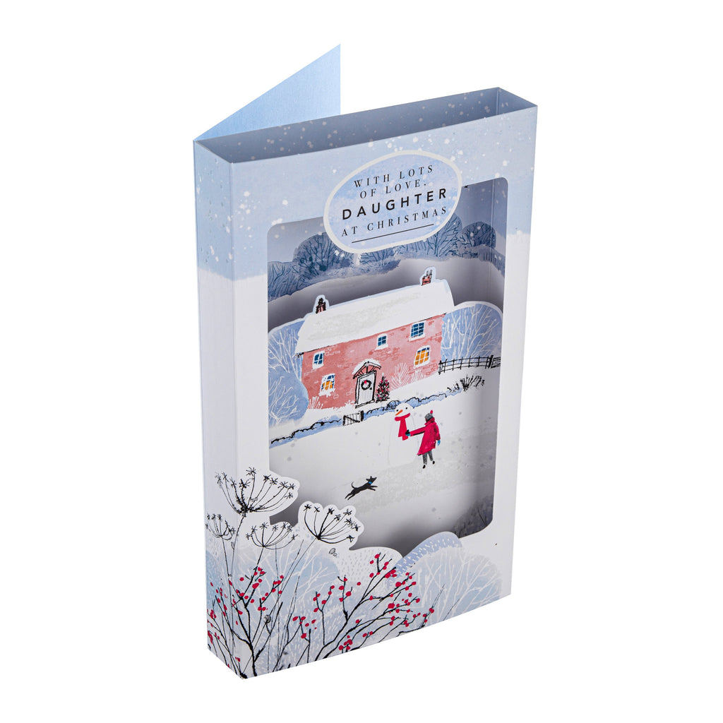 Christmas Card for Daughter - Scenic 3D Die-cut Design