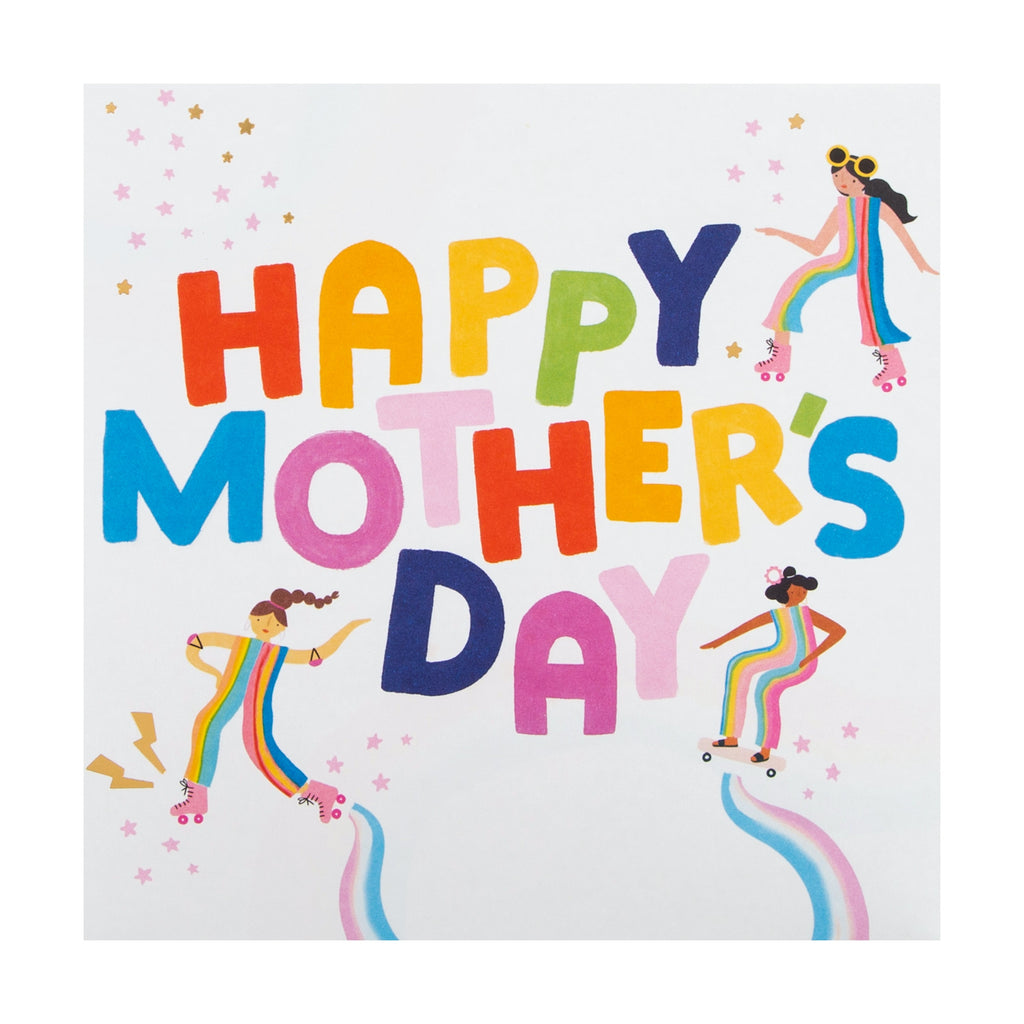 Mother's Day Card - Contemporary Colourful Jazzy Design with Gold Foil