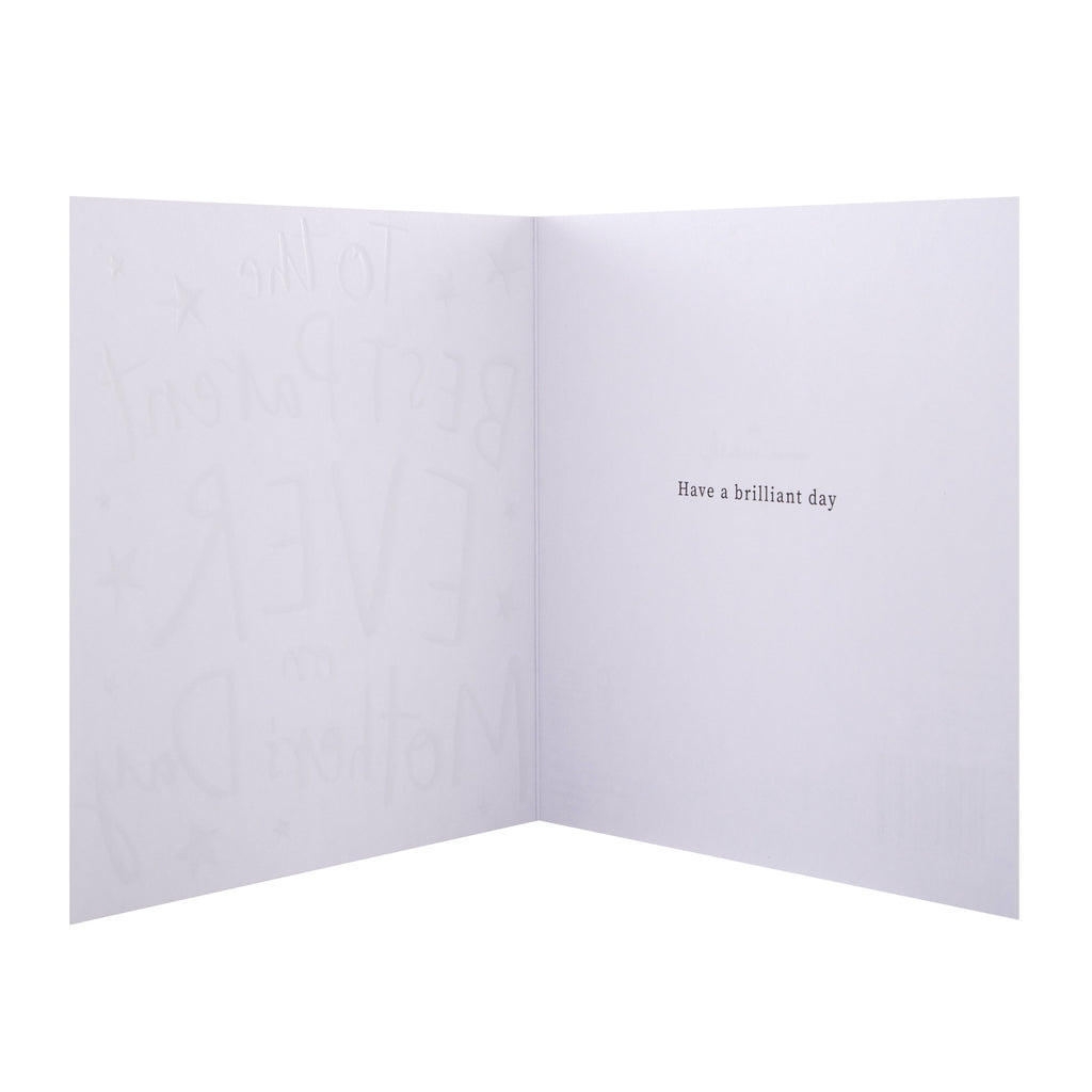 Mother's Day Card from Child - 'Best Parent Ever' Text Design with Gold Foil