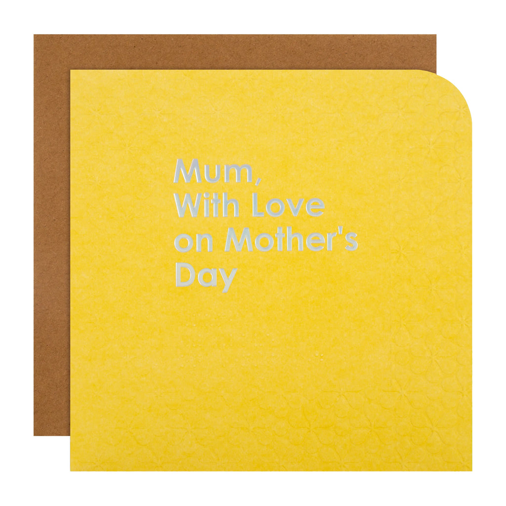 Mother's Day Card for Mum - Classic Yellow Braille Design 