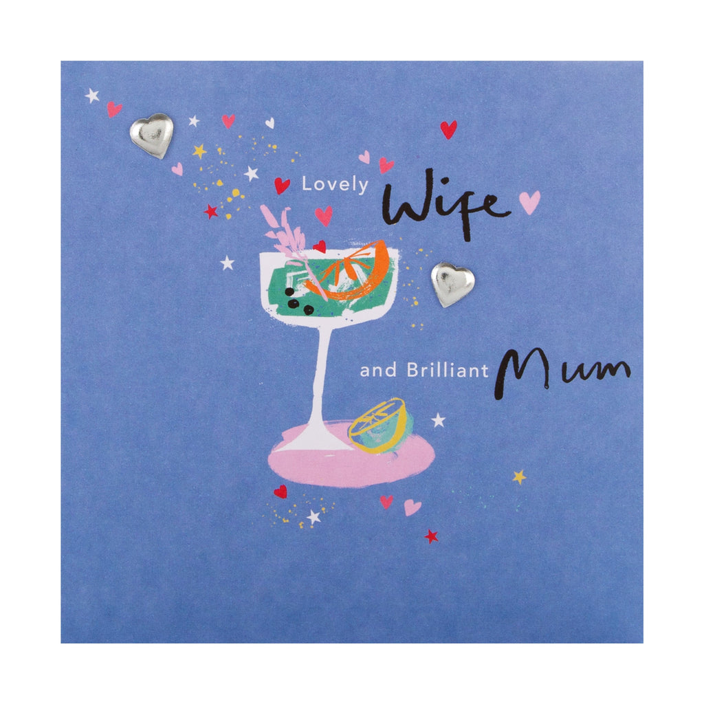 Mother's Day Card for Mum and Wife - Contemporary Celebration Cocktail Design